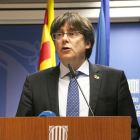 El expresidente Carles Puigdemont en la sede de la delegación del gobierno en Bruselas.