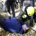 Un dels ferits arran de les càrregues dels Mossos a Girona.