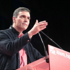 Imatge d'arxiu del líder del PSOE, Pedro Sánchez, en un míting.