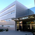 Pla general de la façana principal de l'Hospital Comarcal d'Amposta.