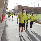 Carlos Albarrán en un entrenamiento en el anexo del Nuevo Estadio.