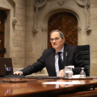 El president de la Generalitat, Quim Torra, reunit per videoconferència amb el president del govern espanyol, Pedro Sánchez, i amb els presidents de les comunitats autònomes.
