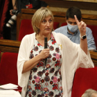 La consellera de Salut, Alba Vergés, interviniendo en el pleno del Parlament del 8 de julio.