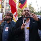 Pla mitjà del secretari general de CCOO , Javier Pacheco i del secretari general de la UGT, Camil Ros.