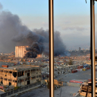 Imatge de la zona portuària poc després de l'explosió de dimarts.