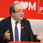 El primer secretari del PSC, Miquel Iceta, en roda de premsa a la seu del partit