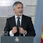 El ministro Fernando Grande-Marlaska durante una comparecencia.