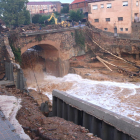 Uno de los dos puentes de l'Espluga de Francolí afectados por la riada, en octubre de 2019.