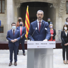 El conseller Bernat Solé, en comparecencia en el Palau de la Generalitat