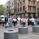 Plano general de la Rambla de Barcelona, donde se ha hecho el acto de homenaje a las víctimas de los atentados del 17-A.