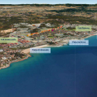 Imagen virtual del plan parcial de la Budellera, en Tarragona, completamente desarrollado, con 6.000 nuevas viviendas, que se extiende desde el campo de fútbol del Nàstic y hasta la Cala Romana, en una imagen publicada el 21 de noviembre del 2016.