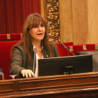 La presidenta del Parlament, Laura Borràs, en una sesión de control en el Gobierno del Parlament.