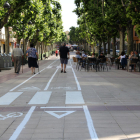 El paseo de la Estación de Valls donde se han paralizado las obras del carril bici.