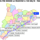 El Servei Català de Trànsit proposarà limitar la velocitat en aquests deu trams de l'AP-7.