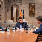 Aragonès reunit amb els seus col·laboradors a Palau.