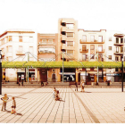Imatge virtual de la pèrgola projectada a la plaça del Mercat de Tarragona.