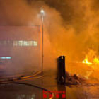 Imatge de l'incendi que afecta la planta de compostatge de Botarell.
