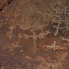 Uno de los grabados situado en la Cova de les Ferradures, en las Montañas de Prades.
