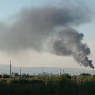 Imatge de la columna de fum negre.