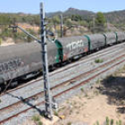 El tren de mercaderies que ha descarrilat a l'estació Marçà-Falset (Priorat)