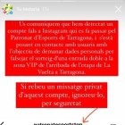 L'Ajuntament de Tarragona alerta d'un intent de frau a Instagram