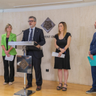 El regidor Manel Muñoz, durant la compareixença de presentació de les ordenances fiscals.