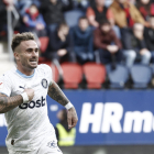 El centrocampista del Girona Aleix García celebra su gol durante el partido ante Osasuna.