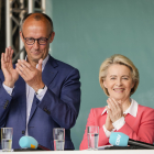 La presidenta de la CE, Ursula von der Leyen, amb el candidat de la CDU a les europees, Friedrich Merz
