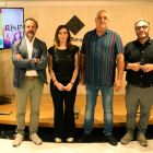 L'alcaldessa de Reus i el regidor de Cultura, acompanyats dels directors del Reus Music Festival a la presentació del projecte.