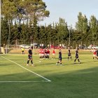 Els jugadors del Nàstic durant el partit d’ahir davant del Terrassa al CAR Sant Cugat.