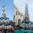 La prova del 3d10fm dels Castellers de Vilafranca a la Diada de Cal Figarot. I Imatge d'un 3 de 9 amb folre a l'Arboç.