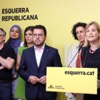 Roda de premsa per anunciar el preacord entre ERC i el PSC.