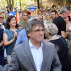 Carles Puigdemont a l'acte d'aquest dissabte a Els Banys i Paladà pels quatre anys de Junts