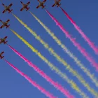 Imagen de archivo de la patrulla Águila en el desfile del Día de la Fiesta Nacional del año pasado