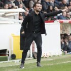El tècnic del Nàstic, Dani Vidal, durant el darrer partit al Nou Estadi contra el Bilbao Athletic.