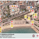 Mapa amb les alteracions de trànsit per les obres d'enderrocament del 'mamotreto' del Miracle.