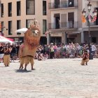 El Lleó de Reus, durant l'actuació de lluïment d'aquest matí.