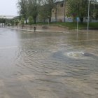 Imatge d'un dels carrers d'Amposta afectats pel temporal