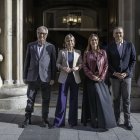 La presidenta de la Diputació, Noemí Llauradó, l’alcaldessa de Reus, Sandra Guaita, i els diputats Eduard Rovira i Josep Baiges.