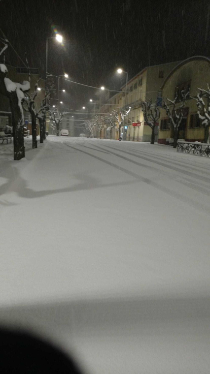 Imatges de la capital del Priorat coberta de neu, el 9 de gener de 2021