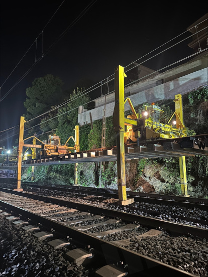 Obres al túnel de Roda de Berà.