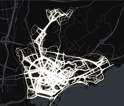 Mapa de calor de les zones amb més viatges.