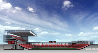 Imatge virtual del projecte de nou estadi del Nàstic a Camp Clar.