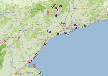 Imatge de les 10 rutes repartides per la província de Tarragona.