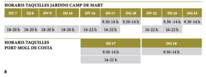 Horarios de las oficinas para comprar entradas por el Festival de Tarraco Viva.