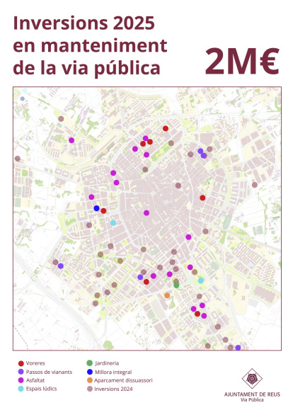 Plànol de les inversions en manteniment de la via pública.
