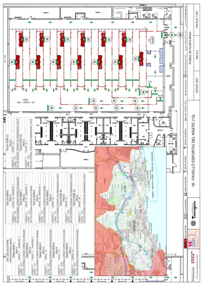 Paneles informativos para facilitar a los electores reconocer la mesa que le toca votar en los diferentes puntos electorales distribuidos por toda Tarragona