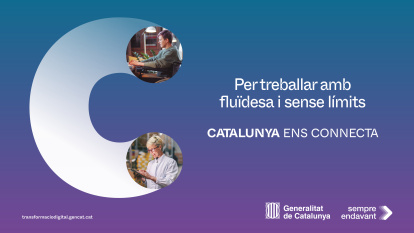 Imatge de la campanya ‘Catalunya ens connecta’. Xarxa de fibra òptica pública.