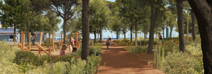 Render de la futura zona de juego del Parque del Puerto.