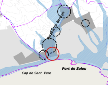 Imagen de las zonas de alto riesgo en Salou.